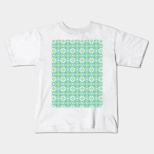 Mediterranean sky blue tiles seamless pattern Kids T-Shirt